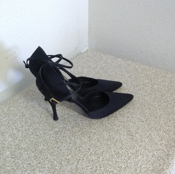 Gucci Black Satin Ankle Strap Pump - Picture 1 of 8
